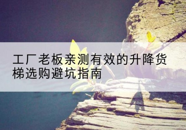 连城升降货梯怎么选-工厂老板亲测有效的升降货梯选购避坑指南
